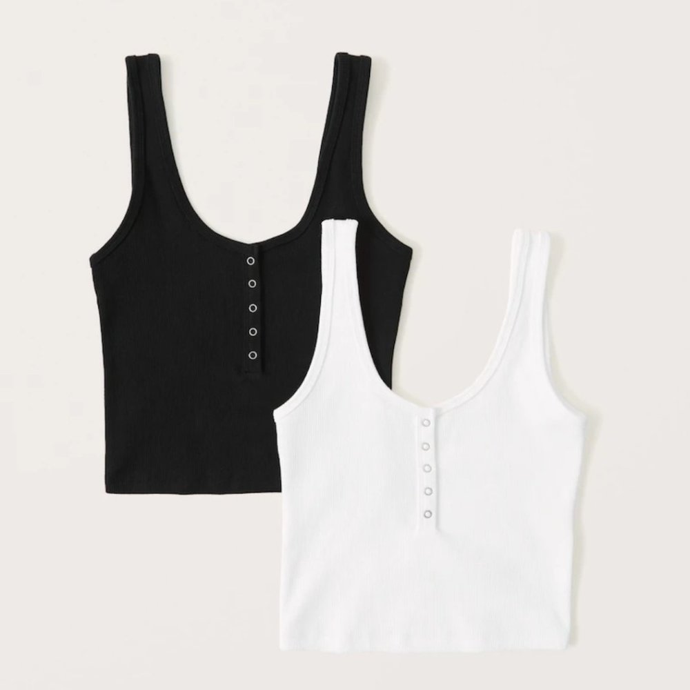 Abercrombie & Fitch 2-Pack Ribbed Henley Tanks